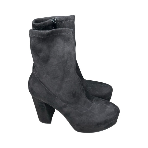 Madden Girl Platform Bootie Black Suede Size 9 - Picture 4 of 11